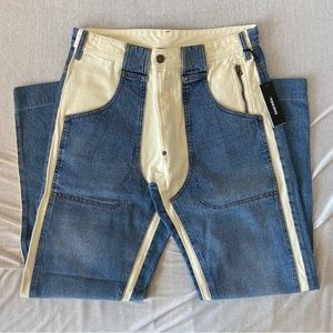 diesel carpenter style painted jeans